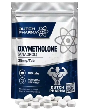 Oxymetholone (Anadrol) 25 mg tabletten – Dutch Pharma productverpakking